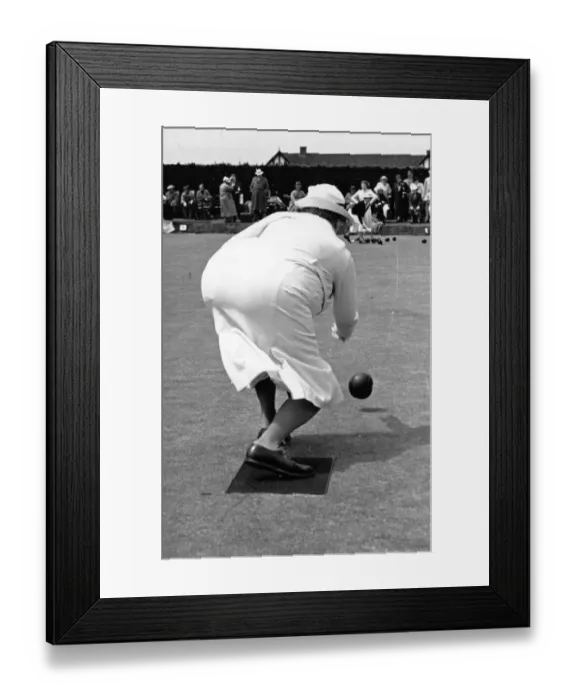Framed Print : Good Wood, Madam; A woman bowling in a bowling tournament Framed Print : Good Wood, Madam; A woman bowling in a bowling tournament