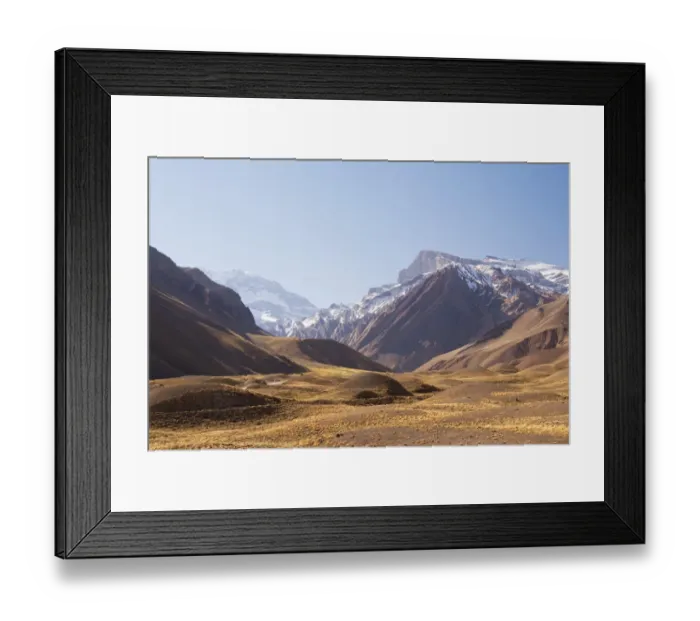 Framed Print : High altitude valley leading to Mount Aconcagua in the distance Framed Print : High altitude valley leading to Mount Aconcagua in the distance