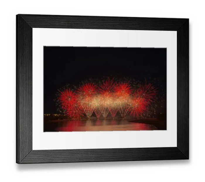 Framed Print : Fireworks reflecting on a lake Framed Print : Fireworks reflecting on a lake