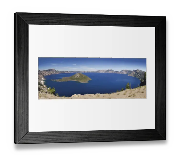 Framed Print : Panoramic view of crater lake Framed Print : Panoramic view of crater lake