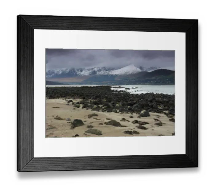 Framed Print : Snow Covered Mountains Near Fermoyle Strand Framed Print : Snow Covered Mountains Near Fermoyle Strand