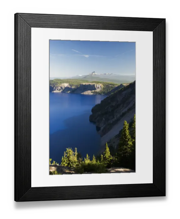 Framed Print : Crater Lake And Distant Volcanic Mountains Framed Print : Crater Lake And Distant Volcanic Mountains