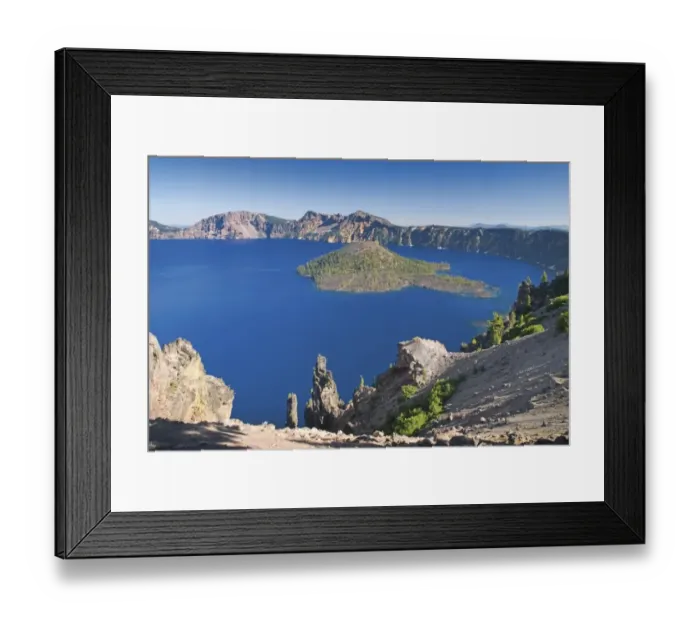 Framed Print : Crater Lake And Wizard Island Framed Print : Crater Lake And Wizard Island