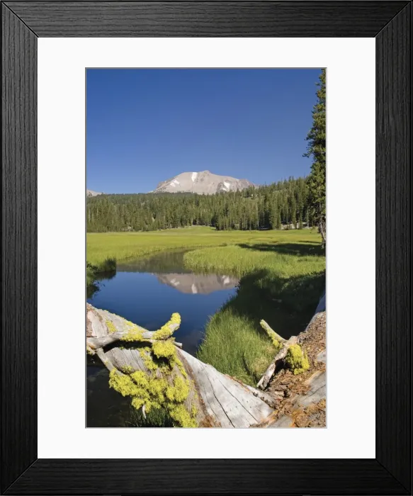 Framed Print : Mount Lassen Reflected In A Stream Framed Print : Mount Lassen Reflected In A Stream
