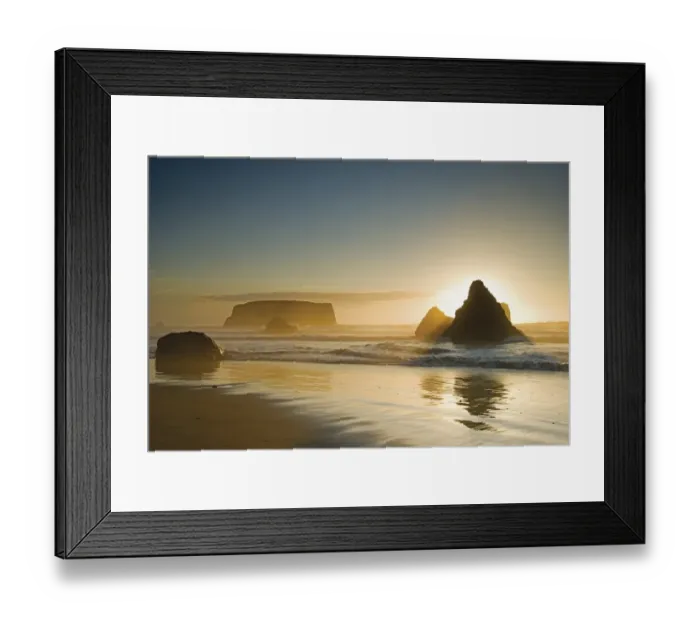 Framed Print : Sunset Behind Offshore Rocks Framed Print : Sunset Behind Offshore Rocks