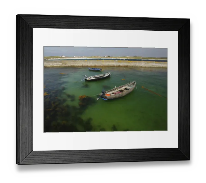 Framed Print : Moored Boats By Bunowen Pier In The Connemara Region Framed Print : Moored Boats By Bunowen Pier In The Connemara Region