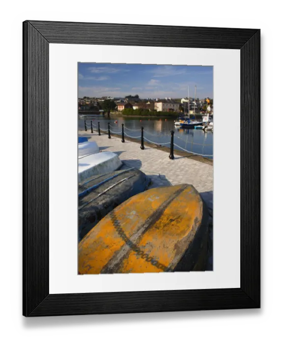 Framed Print : Upturned Boats On The Quayside In Kinsale Town Framed Print : Upturned Boats On The Quayside In Kinsale Town