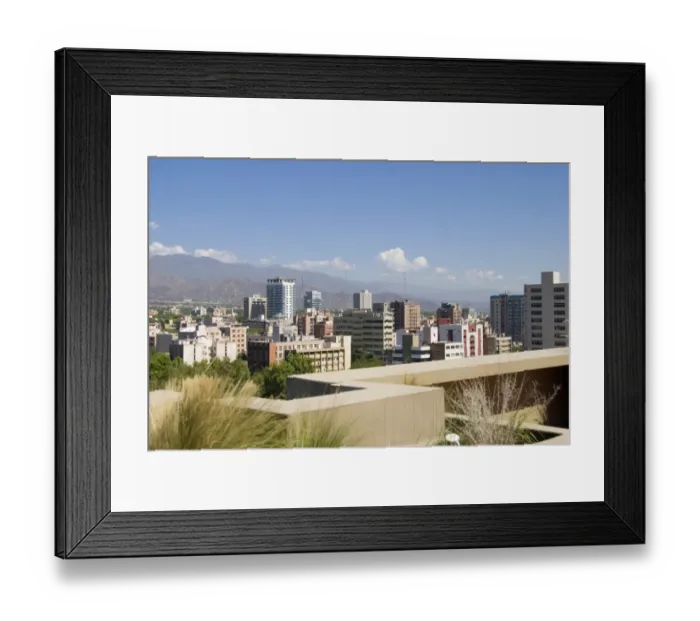 Framed Print : The City Of Mendoza Viewed From A Rooftop Terrace Framed Print : The City Of Mendoza Viewed From A Rooftop Terrace
