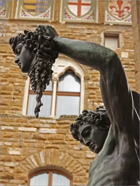 Statue Of Perseus Holding The Head Of Medusa Beside The Palazzo Vecchio