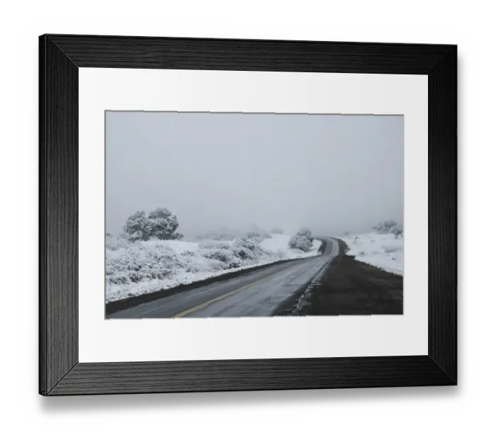 Framed Print : road in winter with fog outside tucuman Framed Print : road in winter with fog outside tucuman
