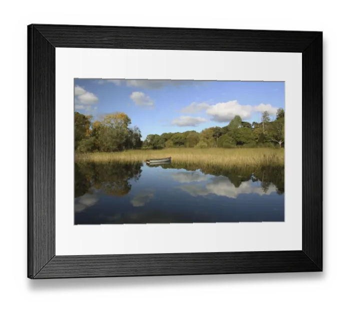 Framed Print : a boat in the water in killarney national park in munster region Framed Print : a boat in the water in killarney national park in munster region