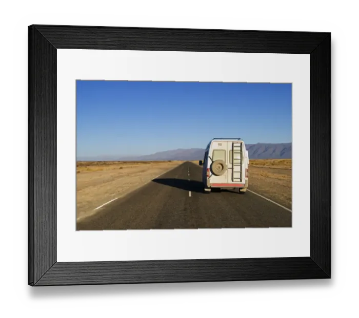 Framed Print : camper van on a road outside cafayate