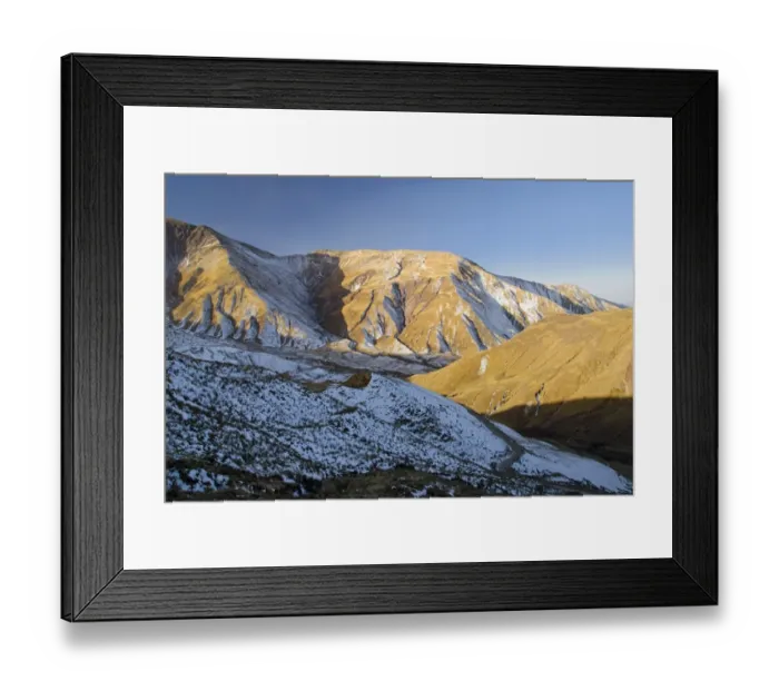 Framed Print : winter sunset landscape in parque nacional los cardones