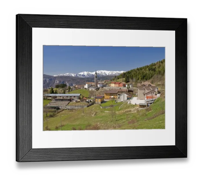 Framed Print : The Village Of Rotzo In The Alps Of Italy