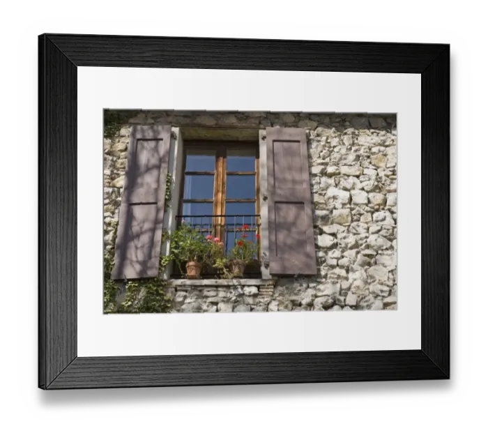 Framed Print : Window Of An Old Stone-Walled European House Framed Print : Window Of An Old Stone-Walled European House