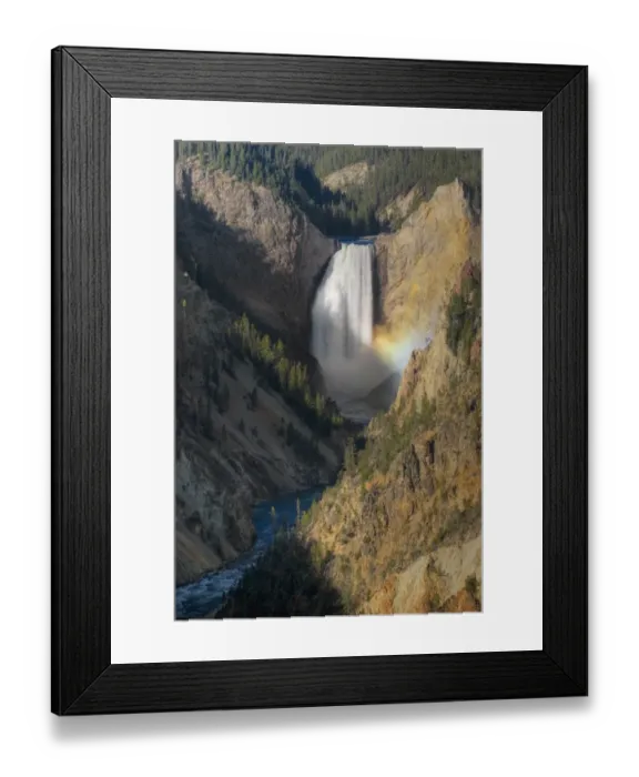Framed Print : Waterfall From A Mountain And A River Below