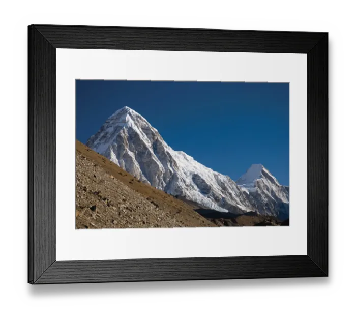 Framed Print : Pumori and Lingtren mountains, in the Everest region of Nepal Framed Print : Pumori and Lingtren mountains, in the Everest region of Nepal