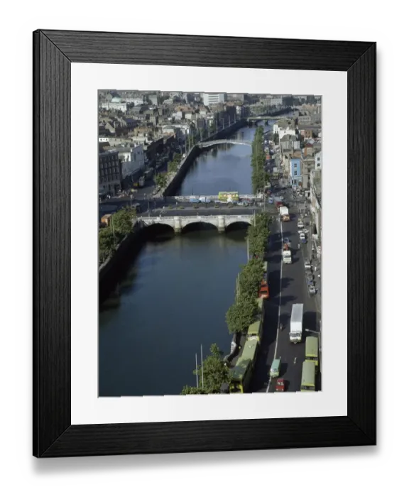 Framed Print : Aerial View Of The River Liffey, Dublin City, County Dublin, Ireland Framed Print : Aerial View Of The River Liffey, Dublin City, County Dublin, Ireland