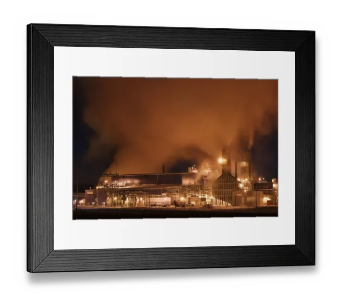 Framed Print : Power plant at night, Alberta, Canada Framed Print : Power plant at night, Alberta, Canada