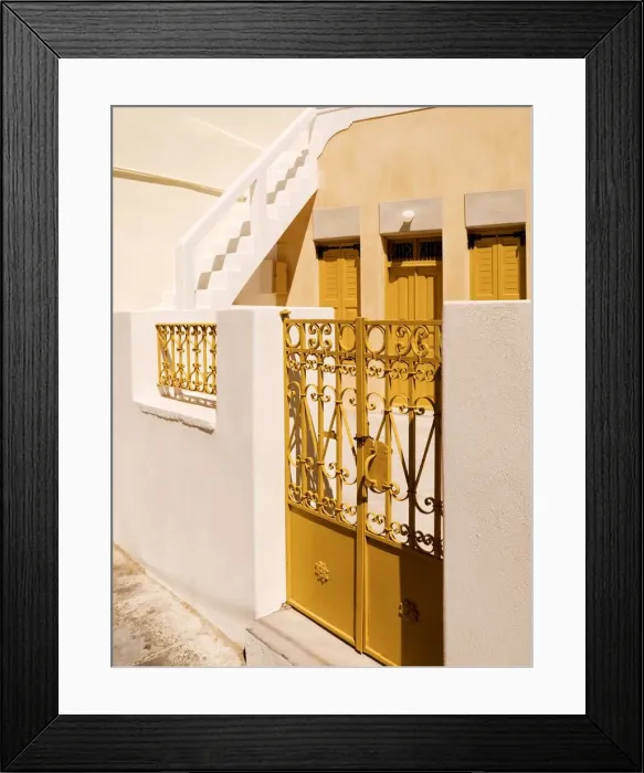 Framed Print : Gate detail, Santorini, Greece Framed Print : Gate detail, Santorini, Greece