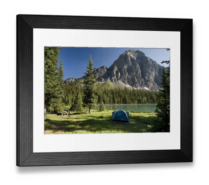 Framed Print : Camping, Taylor Lake, Banff National Park, Banff, Alberta Framed Print : Camping, Taylor Lake, Banff National Park, Banff, Alberta