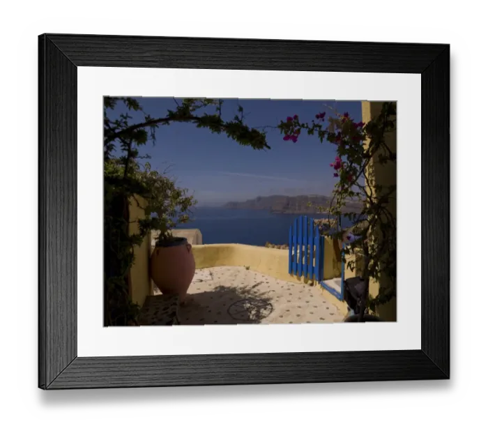 Framed Print : Veranda, Santorini, Greece Framed Print : Veranda, Santorini, Greece