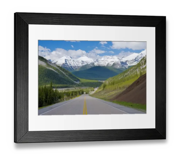 Framed Print : Road in the Canadian Rocky Mountains, Alberta, Canada Framed Print : Road in the Canadian Rocky Mountains, Alberta, Canada