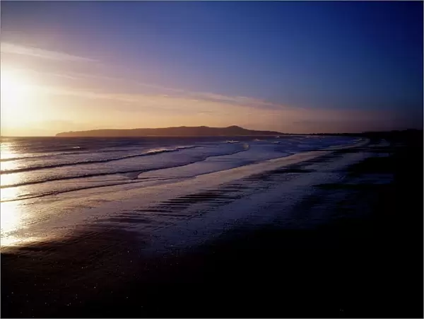 Malahide Beach and Howth Head at sunrise, Co Dublin, Ireland