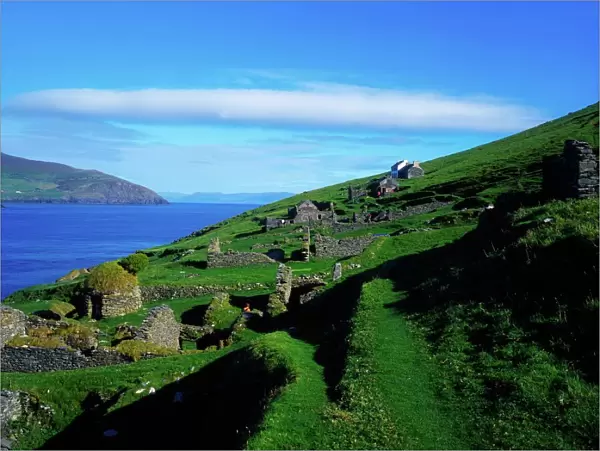 Deserted village, Blasket Islands, Dingle Peninsula, Co Kerry, Ireland