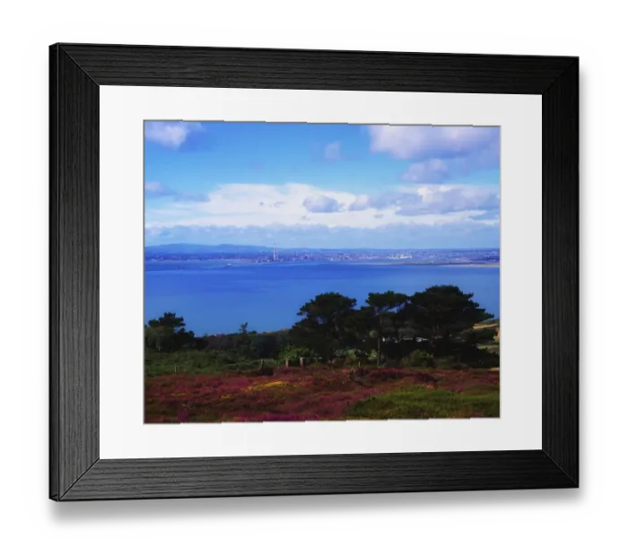 Framed Print : Dublin bay, from Howth Head towards Dublin City, County Dublin, Ireland Framed Print : Dublin bay, from Howth Head towards Dublin City, County Dublin, Ireland