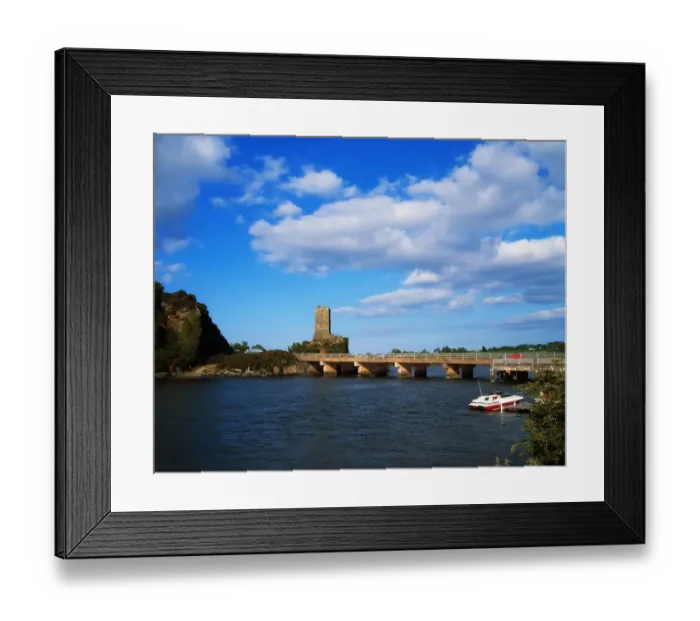 Framed Print : Co Wexford, 15th Century tower & road bridge, Ferrycarrig, Ireland Framed Print : Co Wexford, 15th Century tower & road bridge, Ferrycarrig, Ireland