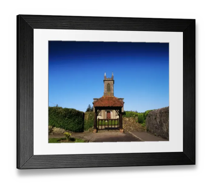 Framed Print : Co Longford, Ardagh, church and lychgate, Ireland Framed Print : Co Longford, Ardagh, church and lychgate, Ireland
