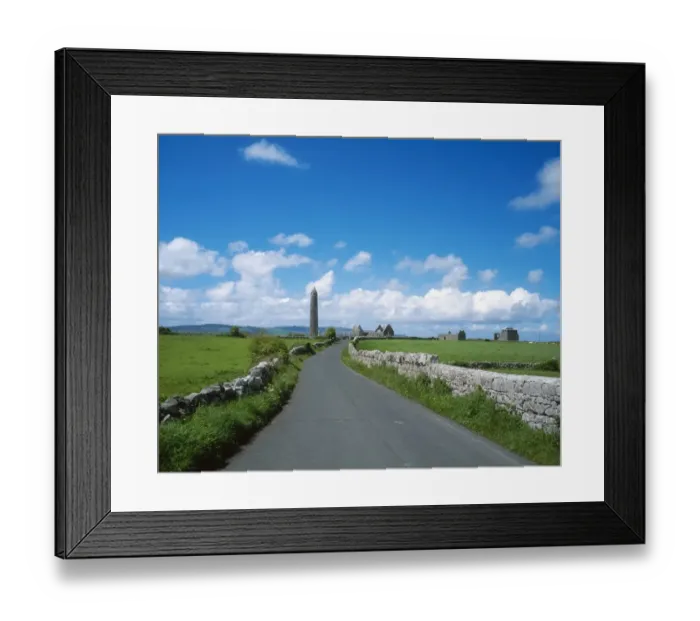 Framed Print : Round Tower at Kilmacduagh near Gort, Co Galway, Ireland Framed Print : Round Tower at Kilmacduagh near Gort, Co Galway, Ireland