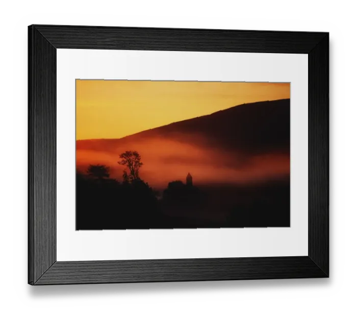 Framed Print : St. Kevins Church at sunrise, Glendalough, Co Wicklow, Ireland Framed Print : St. Kevins Church at sunrise, Glendalough, Co Wicklow, Ireland
