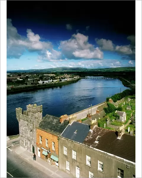 View of Limerick city and the River Shannon, County Limerick, Ireland