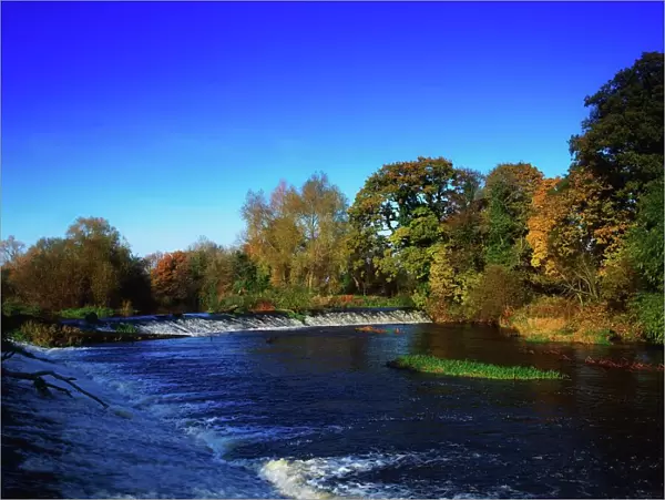Co Carlow, weir at the site of Irelands first H. E. P. at Millford Mills