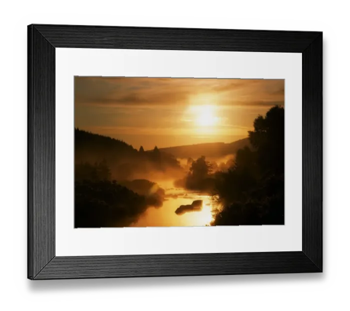Framed Print : Co Wicklow, morning mist on river, Glendalough, Ireland Framed Print : Co Wicklow, morning mist on river, Glendalough, Ireland