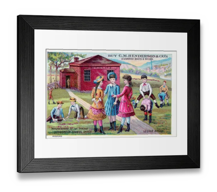 Framed Print : Advertisement For School Shoes Framed Print : Advertisement For School Shoes