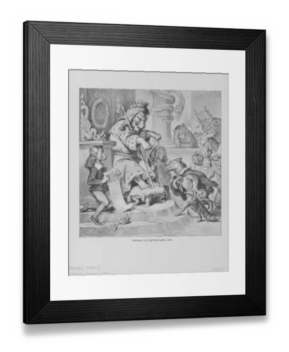 Framed Print : Engraving Of Aesops Fables Framed Print : Engraving Of Aesops Fables