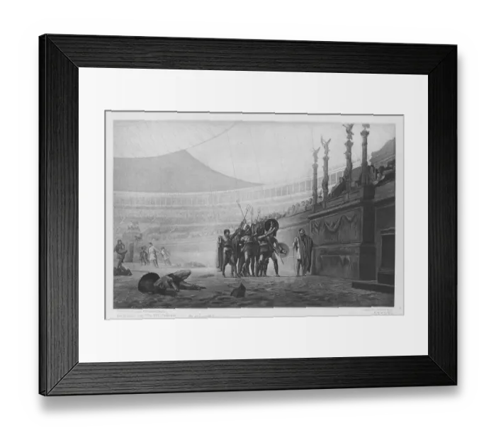 Framed Print : Victorious Gladiators Saluting Emperor