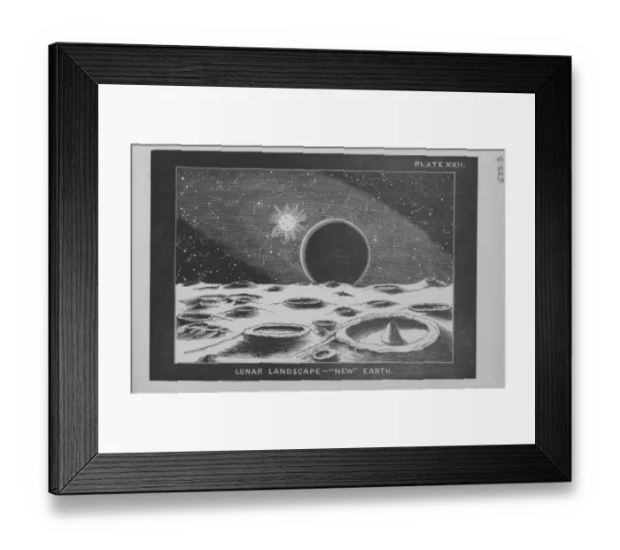 Framed Print : Lunar Landscape And New Earth Framed Print : Lunar Landscape And New Earth