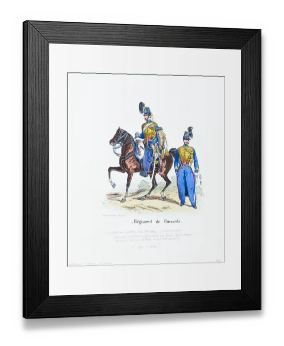 Framed Print : French Hussars Cavalry and Infantry Framed Print : French Hussars Cavalry and Infantry