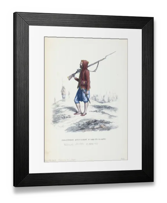 Framed Print : Algerian Military Uniform, Regular Infantry Framed Print : Algerian Military Uniform, Regular Infantry