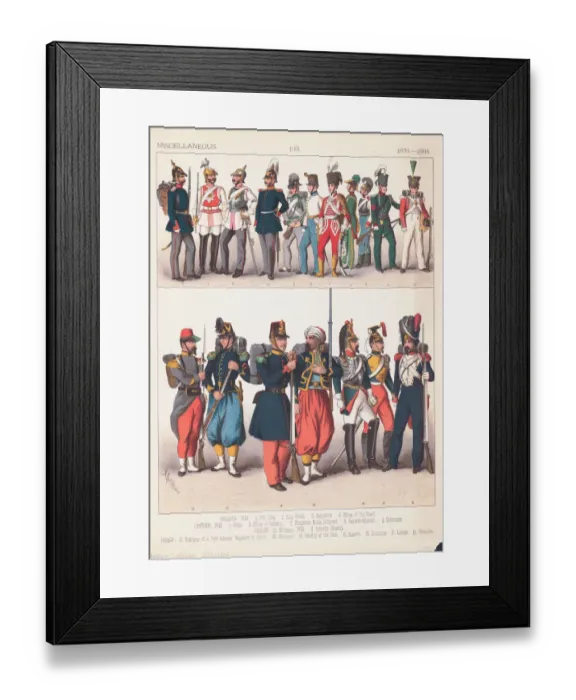 Framed Print : European Military Uniforms Framed Print : European Military Uniforms