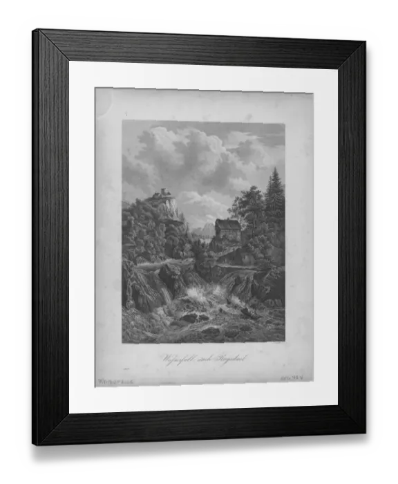 Framed Print : A Landscape With Waterfall Framed Print : A Landscape With Waterfall