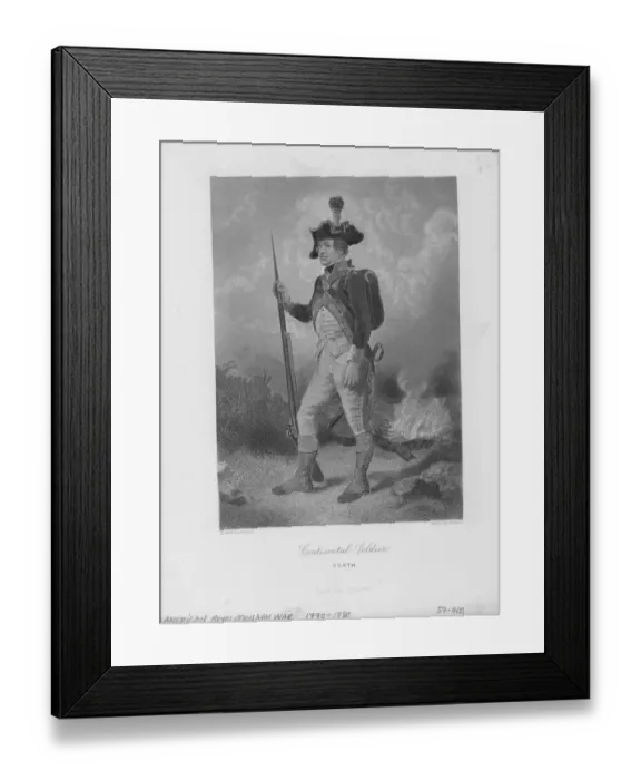 Framed Print : American Continental Soldier Framed Print : American Continental Soldier
