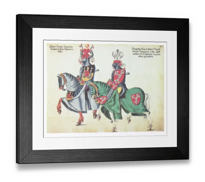 Framed Print : Knights Armed For Joust