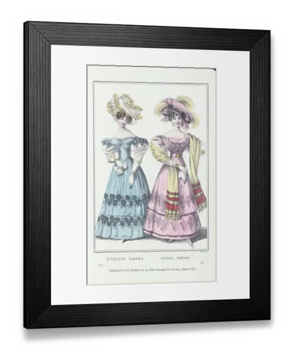 Framed Print : Women Wearing Evening and Opera Dress Framed Print : Women Wearing Evening and Opera Dress