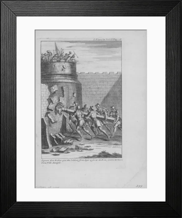 Framed Print : Medieval Soldiers Using Battering Ram Framed Print : Medieval Soldiers Using Battering Ram