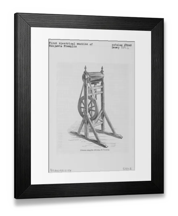Framed Print : First Electrical Machine Of Benjamin Franklin Framed Print : First Electrical Machine Of Benjamin Franklin